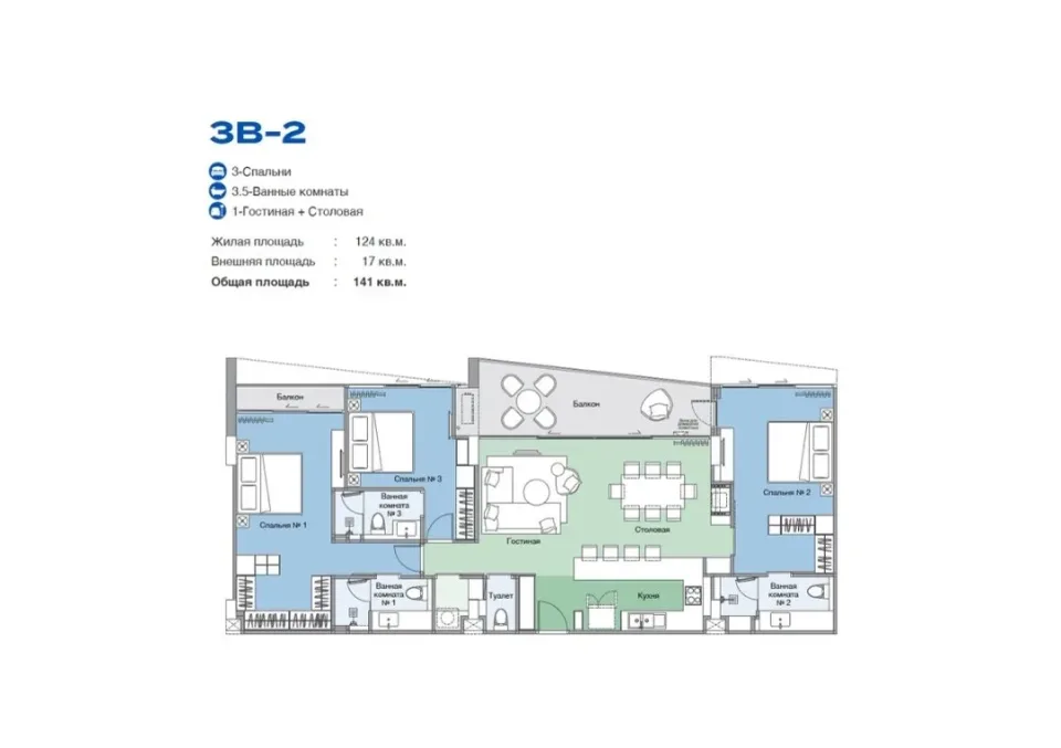 Квартира с 3 спальнями и видом на сад в Skypark Elara, Банг Тао