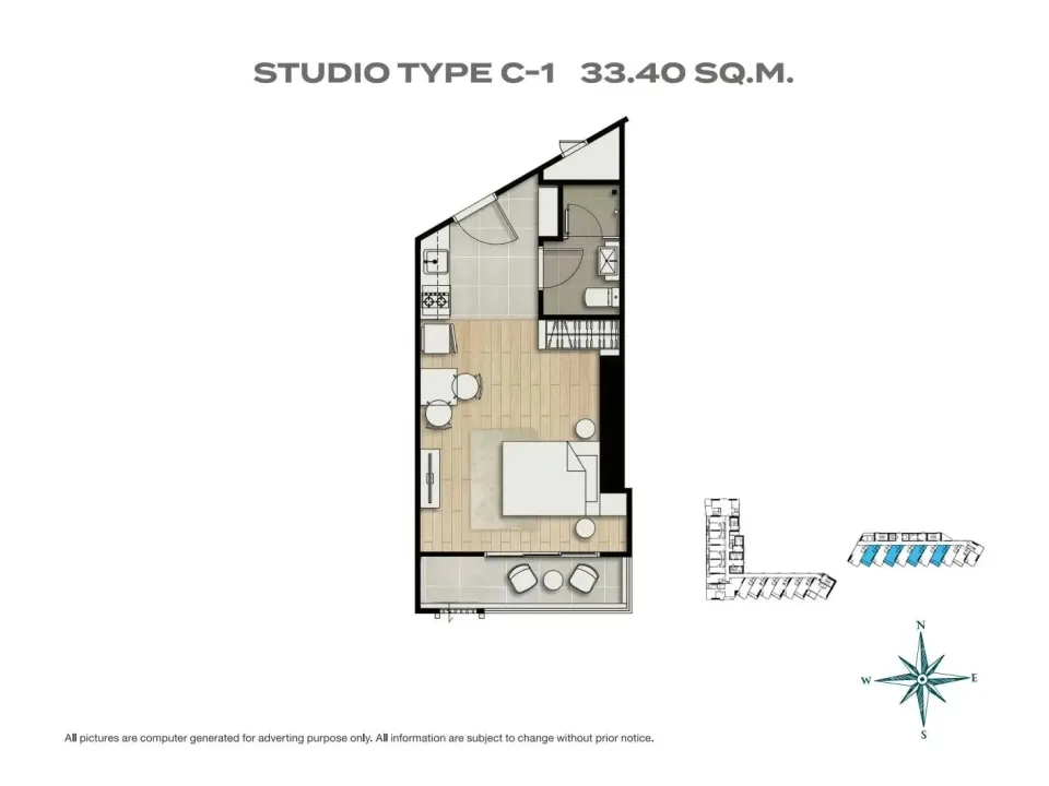 Studio with Sea View at SKYPARK Lucean Jomtien Pattaya, Jomtien