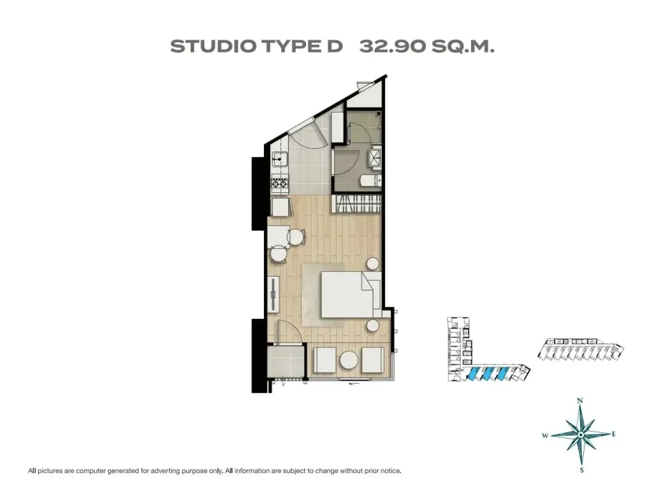 Studio with Sea View at SKYPARK Lucean Jomtien Pattaya, Jomtien