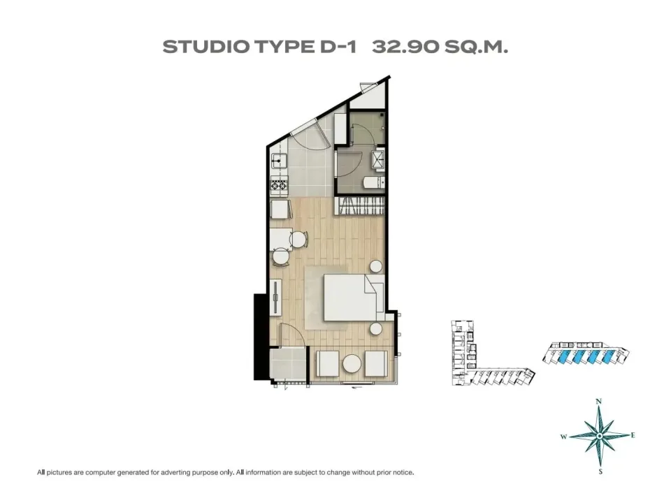 Studio with Sea View at SKYPARK Lucean Jomtien Pattaya, Jomtien