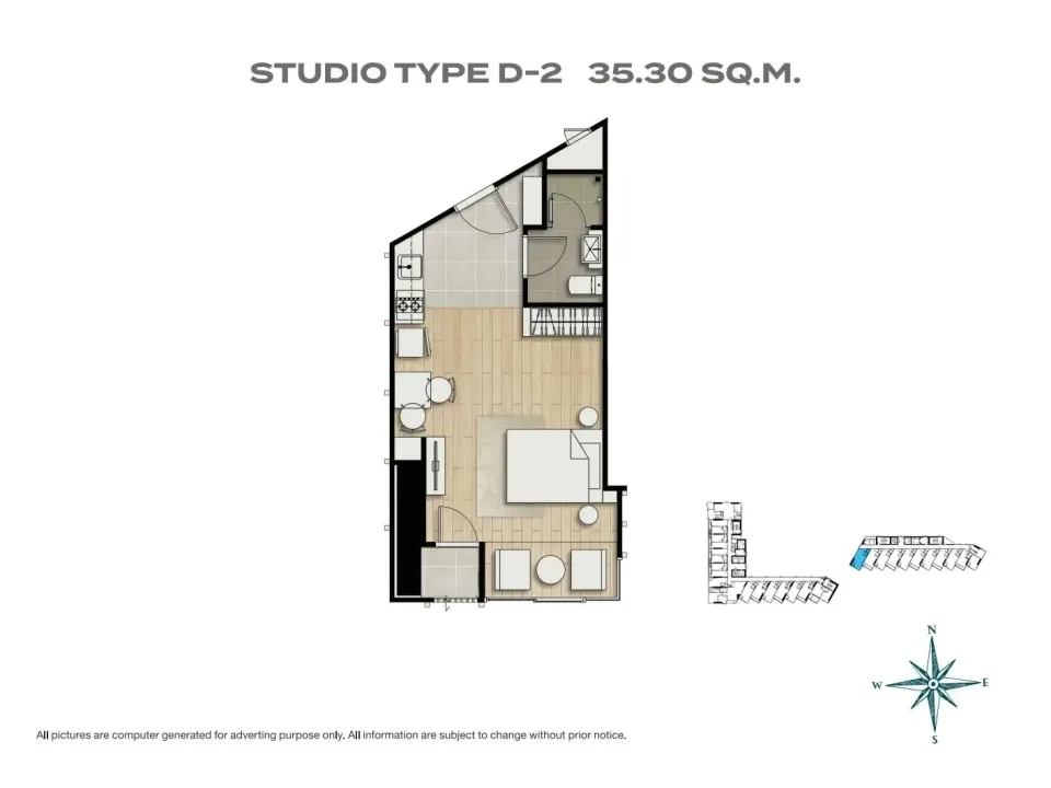 Studio with Sea View at SKYPARK Lucean Jomtien Pattaya, Jomtien