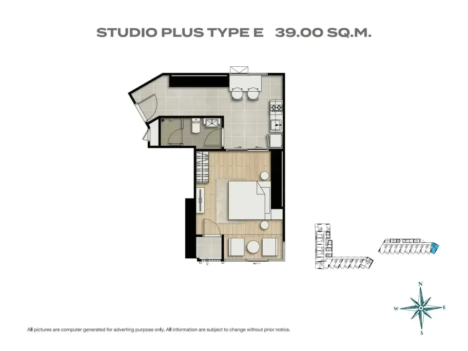 Studio with Sea View at SKYPARK Lucean Jomtien Pattaya, Jomtien