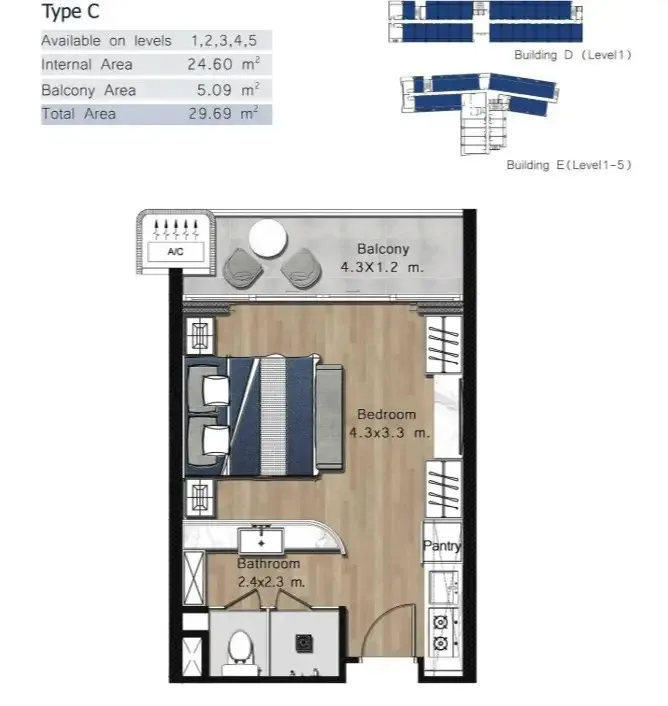 Студия с видом на море в Sunshine Beach Resort & Residences, Пхукет