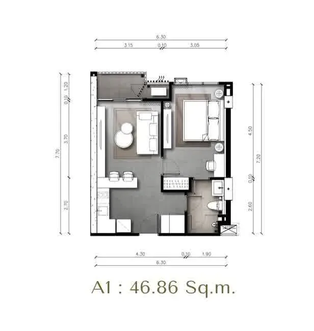 1-Bedroom Condo with Sea View at The Panora Estuaria, Pattaya