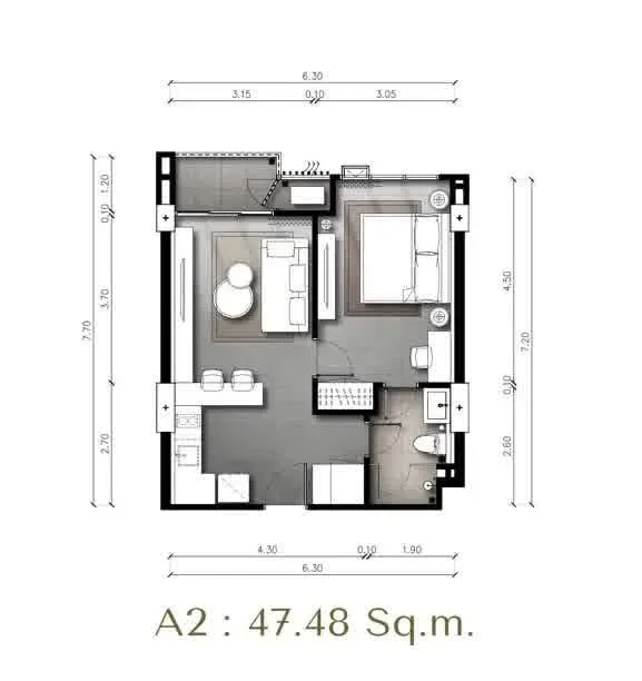 1-Bedroom Condo with Sea View at The Panora Estuaria, Pattaya