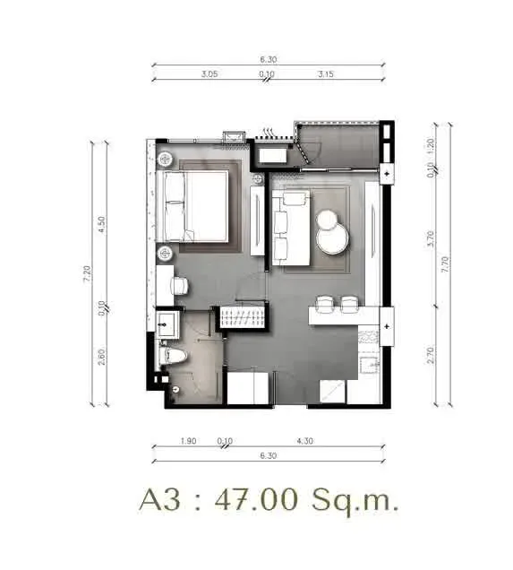 1-Bedroom Condo with Sea View at The Panora Estuaria, Pattaya
