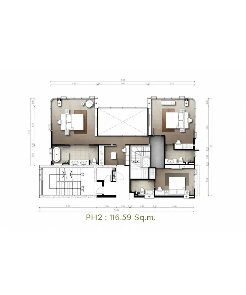 4-Bedroom Condo with Sea View at The Panora Estuaria, Pattaya