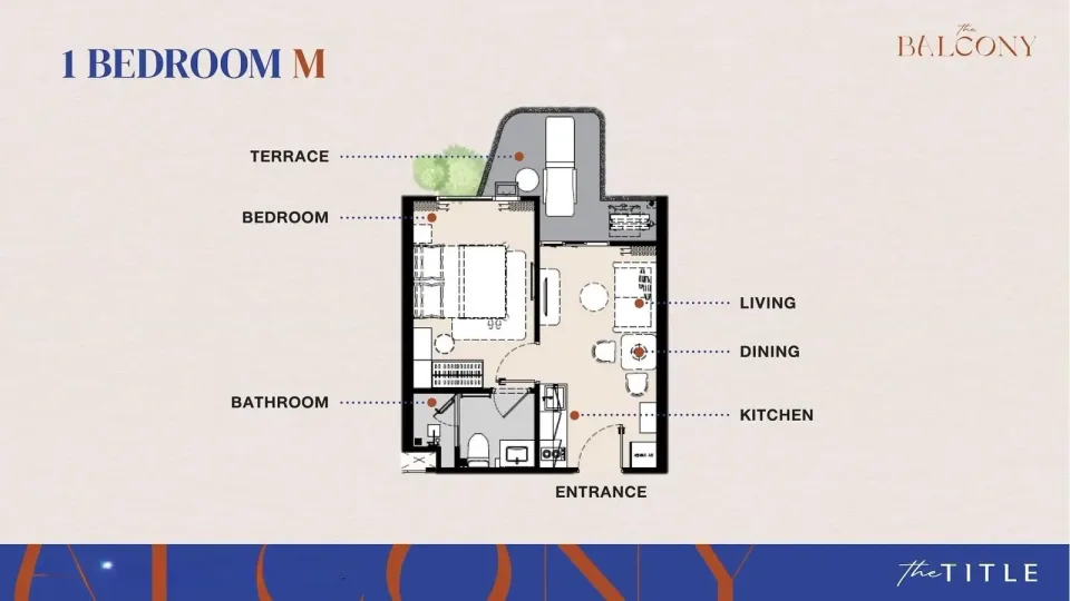 1-Bedroom Condo with Sea View at The Title Balcony Nai Yang, Nai Yang