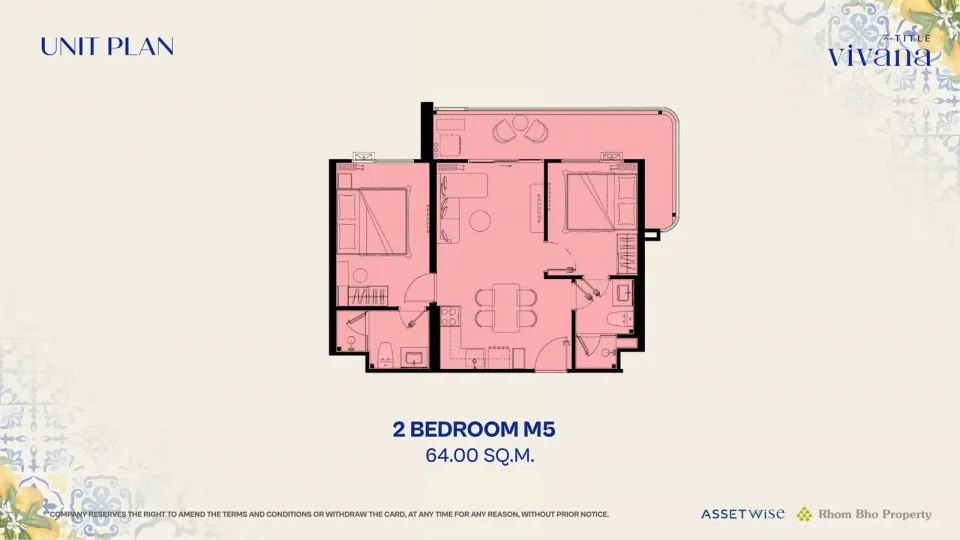 2-Bedroom Condo with City View at The Title Vivana, Kamala