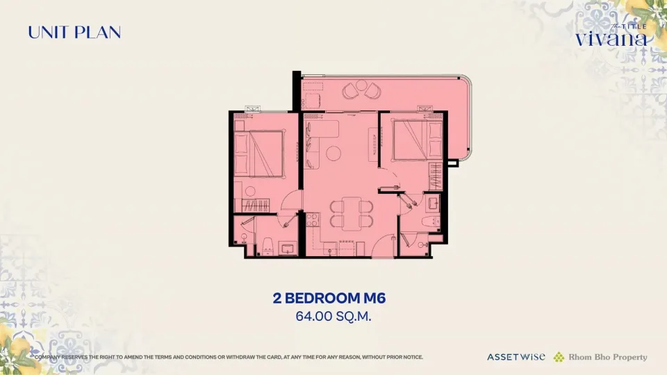 2-Bedroom Condo with City View at The Title Vivana, Kamala