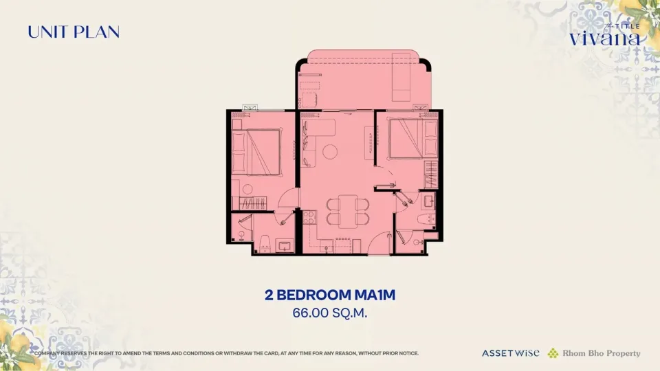 2-Bedroom Condo with City View at The Title Vivana, Kamala