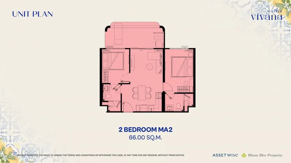 2-Bedroom Condo with City View at The Title Vivana, Kamala