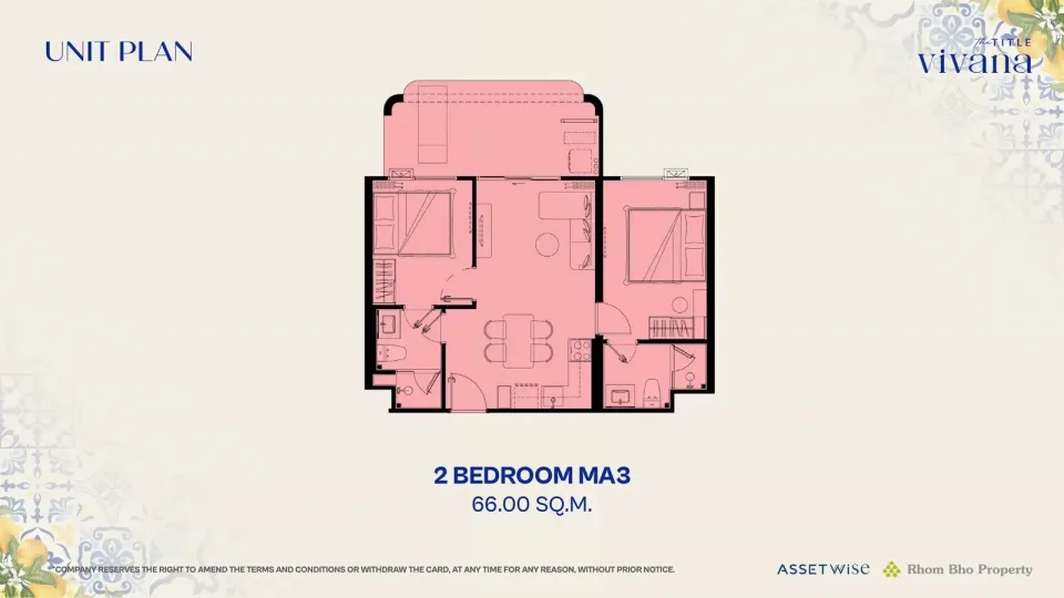 2-Bedroom Condo with City View at The Title Vivana, Kamala