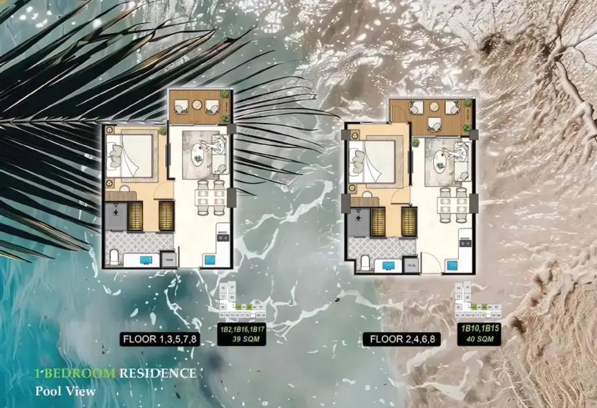 1-Bedroom Condo at The Riviera Beverly Hills Residences in Jomtien, Pattaya, Jomtien