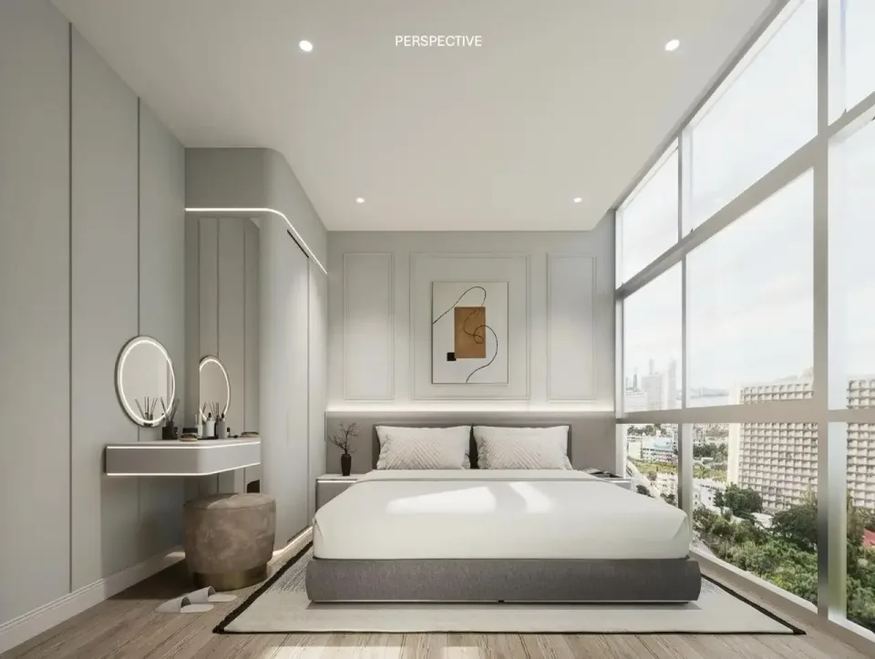 Квартира с 1 спальней и видом на море в The Twin Tower Jomtien в Паттайе, Джомтьен
