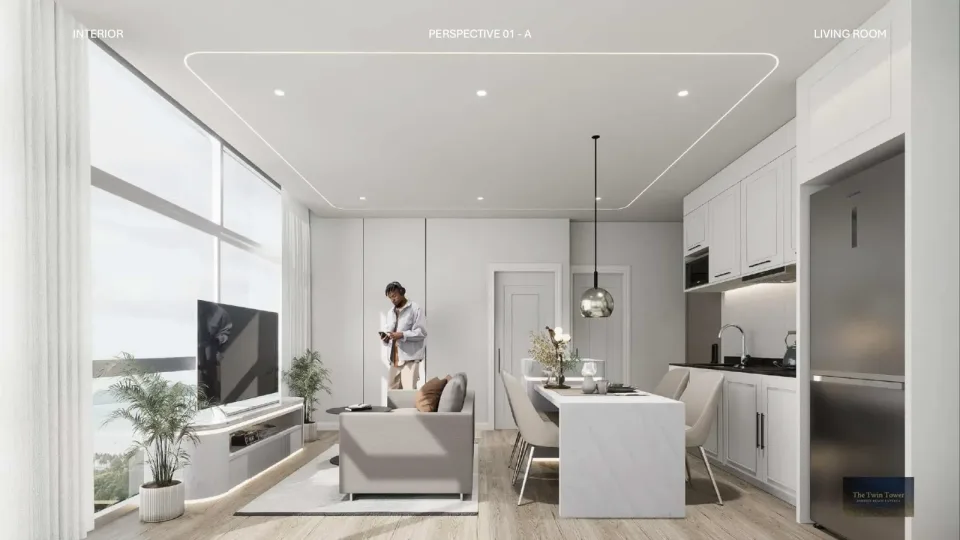 1-Bedroom Condo with Sea View at The Twin Tower Jomtien Pattaya, Jomtien