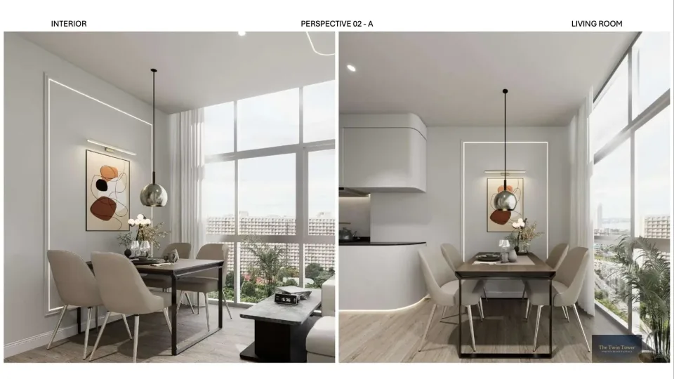 1-Bedroom Condo with Sea View at The Twin Tower Jomtien Pattaya, Jomtien