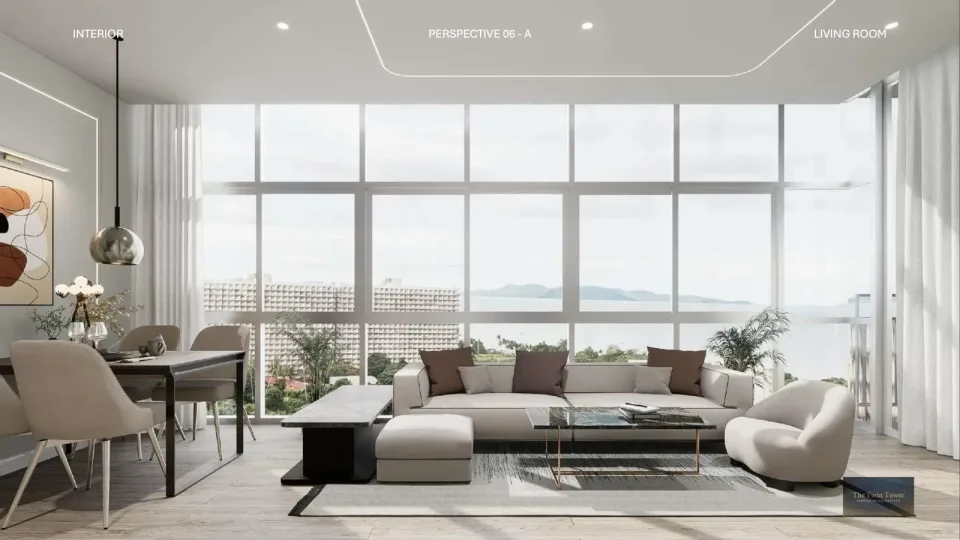 1-Bedroom Condo with Sea View at The Twin Tower Jomtien Pattaya, Jomtien