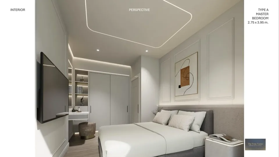 Квартира с 2 спальнями и видом на море в The Twin Tower Jomtien в Паттайе, Джомтьен