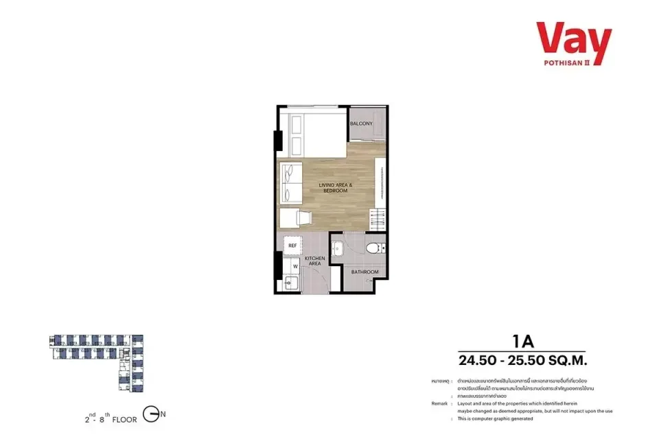 Studio with City View at Vay Pothisan 2 Pattaya, Pattaya
