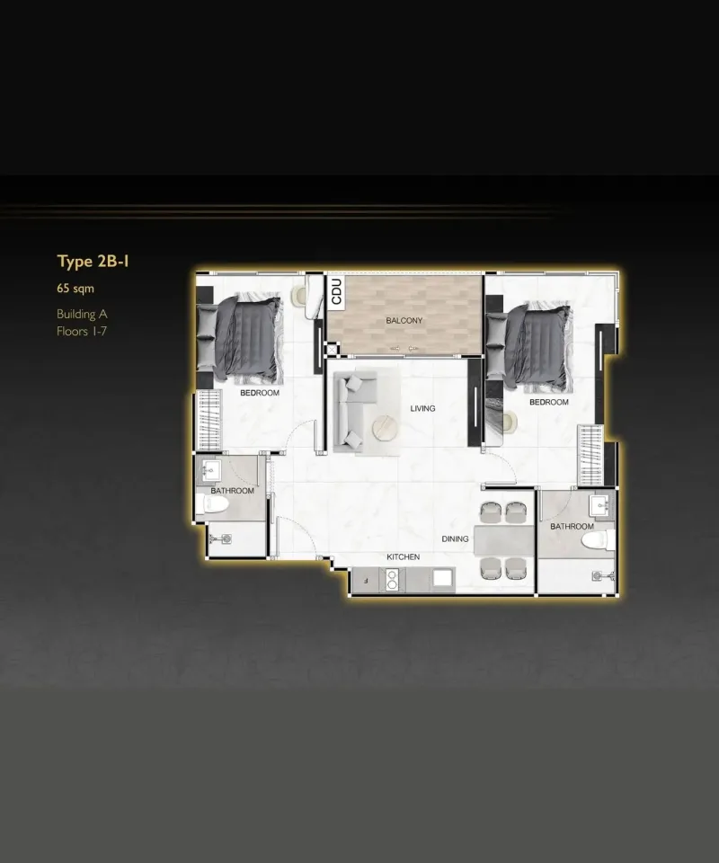 Квартира с 2 спальнями и видом на бассейн в Zenith Pattaya, Паттайя