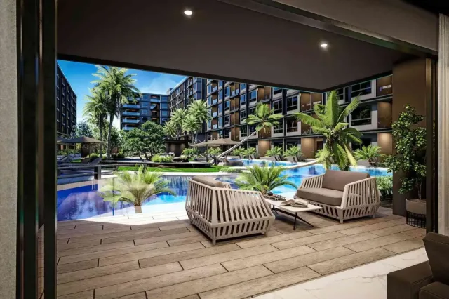 Квартира с 3 спальнями и видом на бассейн в Zenith 2 Pattaya, Паттайя