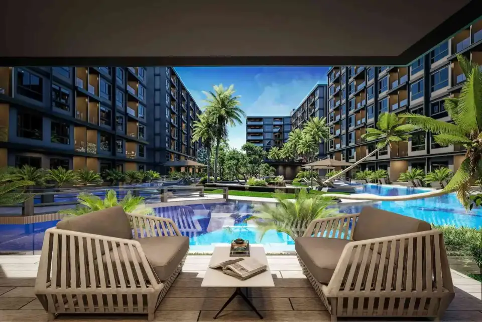 Квартира с 3 спальнями и видом на бассейн в Zenith 2 Pattaya, Паттайя