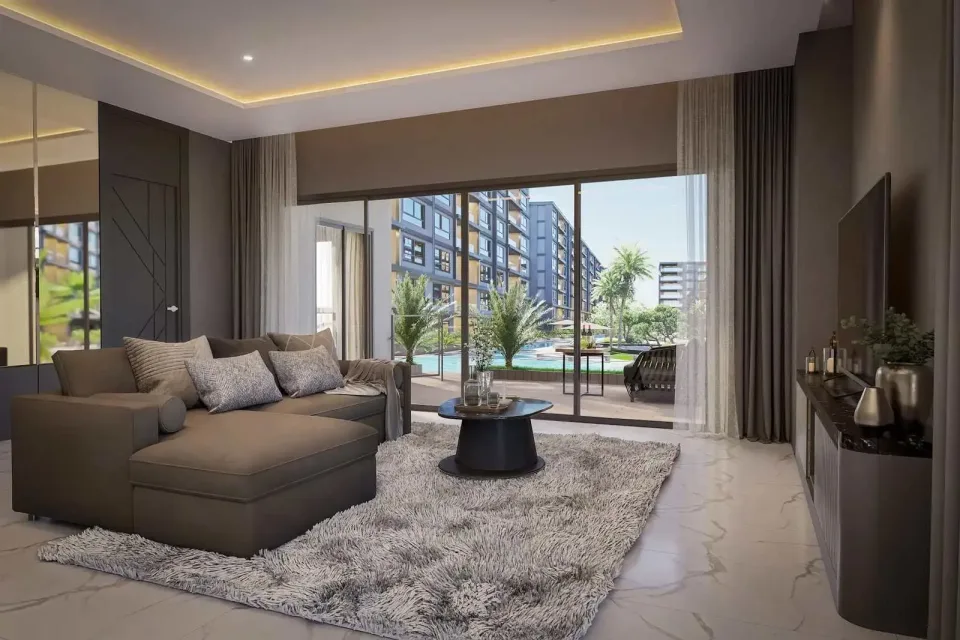 Квартира с 3 спальнями и видом на бассейн в Zenith 2 Pattaya, Паттайя