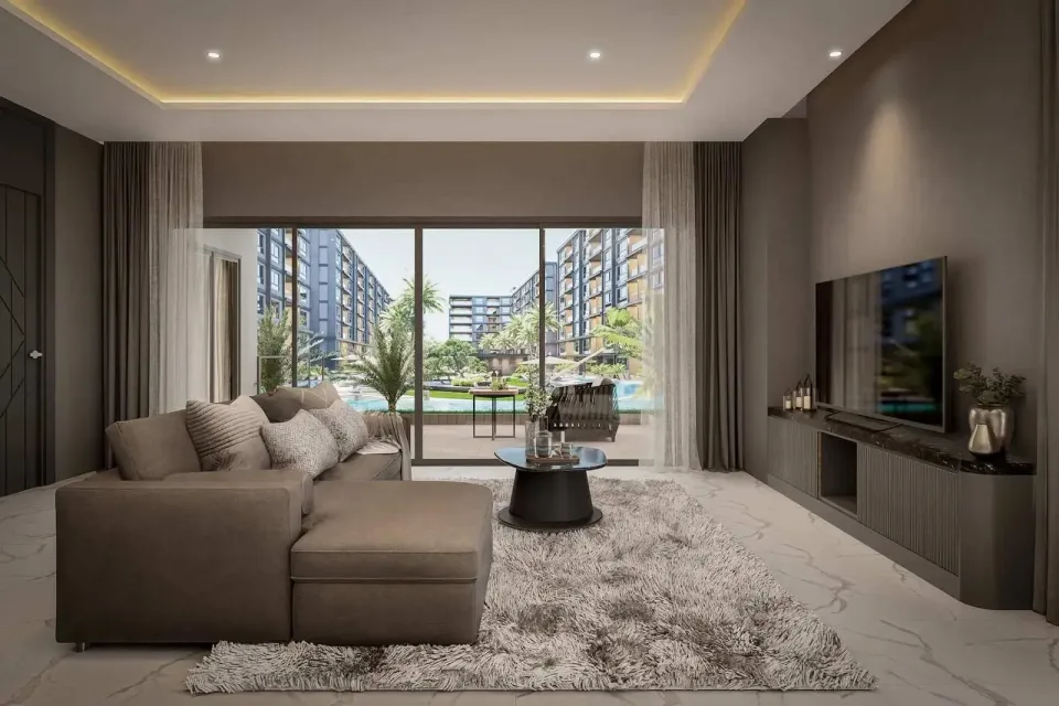 Квартира с 3 спальнями и видом на бассейн в Zenith 2 Pattaya, Паттайя