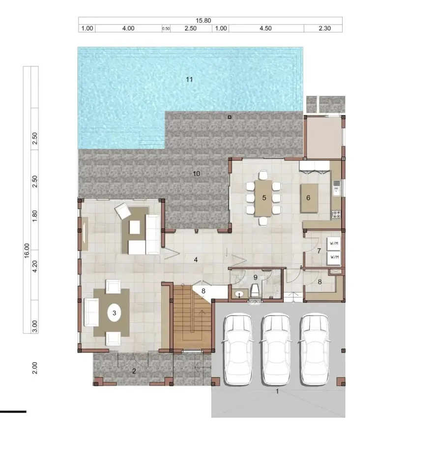 Вилла с 3 спальнями и частным бассейном в Above Element Villa, Пхукет
