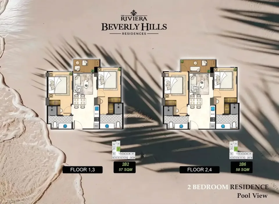 2-Bedroom Condo at The Riviera Beverly Hills Residences in Jomtien, Pattaya, Jomtien