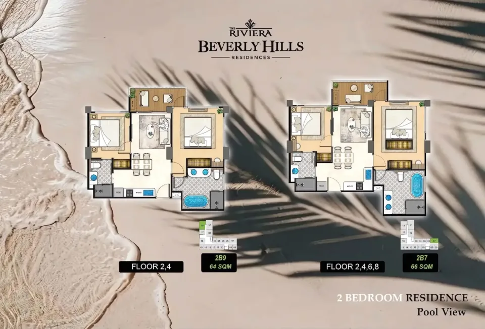 2-Bedroom Condo at The Riviera Beverly Hills Residences in Jomtien, Pattaya, Jomtien