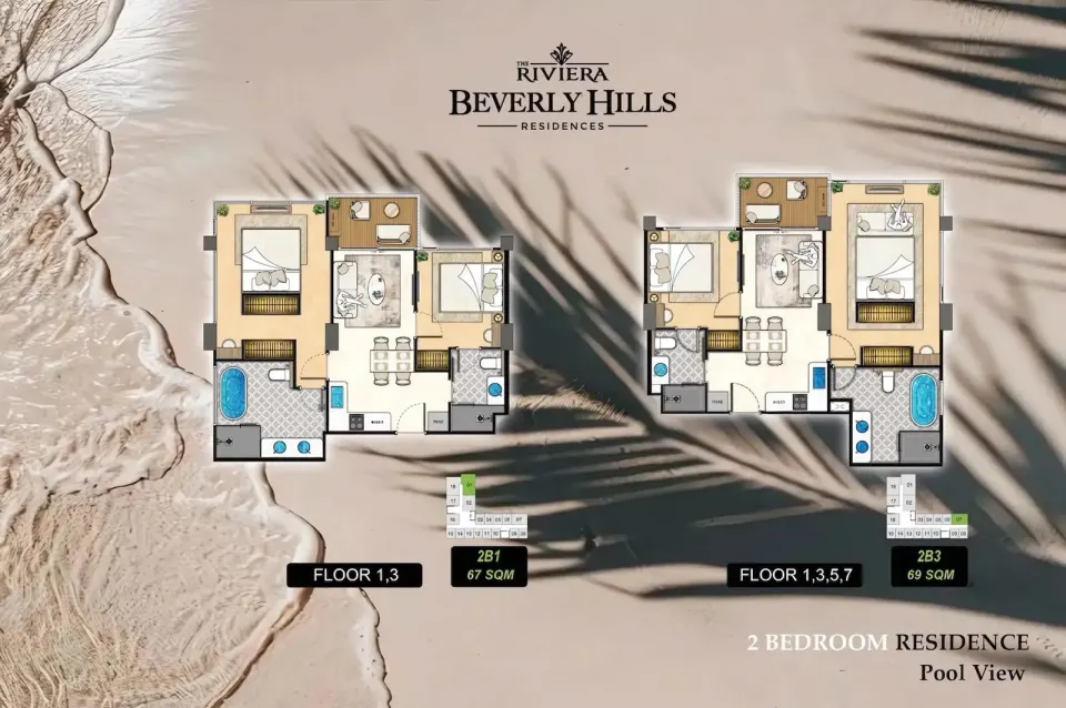 2-Bedroom Condo at The Riviera Beverly Hills Residences in Jomtien, Pattaya, Jomtien