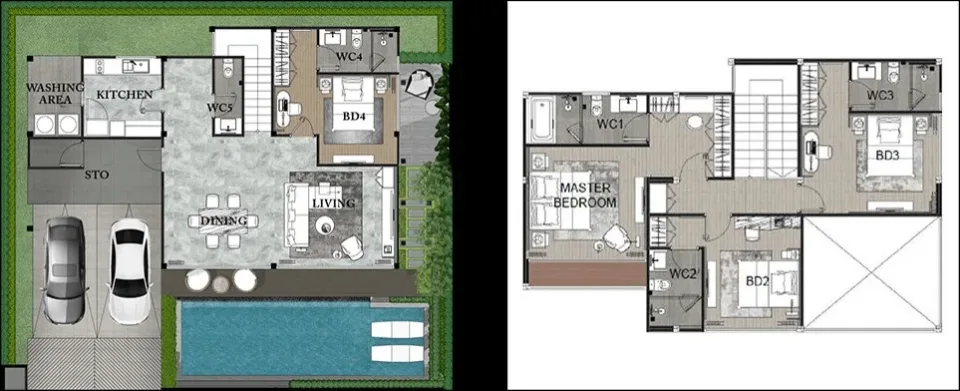 Вилла с 4 спальнями и частным бассейном в Highland Park Pool Villas, Паттайя