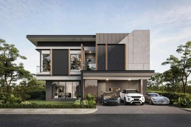 4-Bedroom Villa with Private Garden at PYCHE Pattaya Motorway, Pattaya