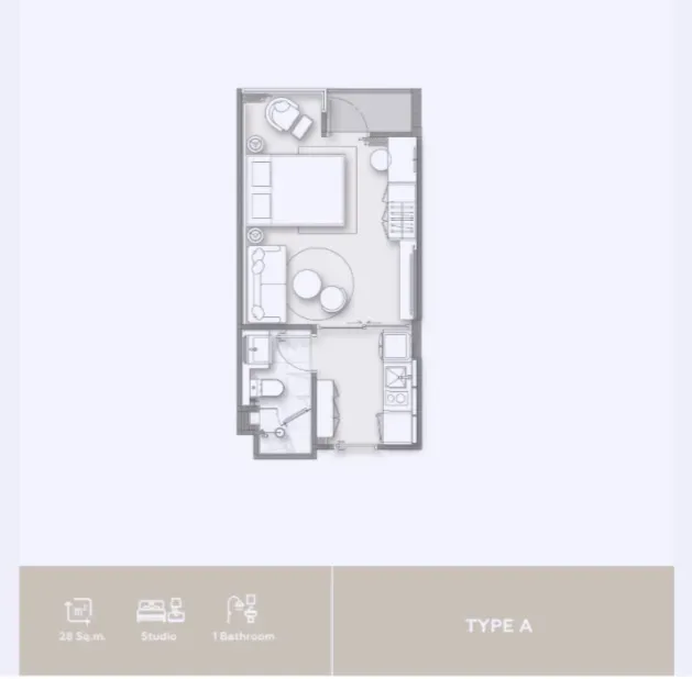 Квартира с 1 спальней в Vibe Residence Karon, Пхукет