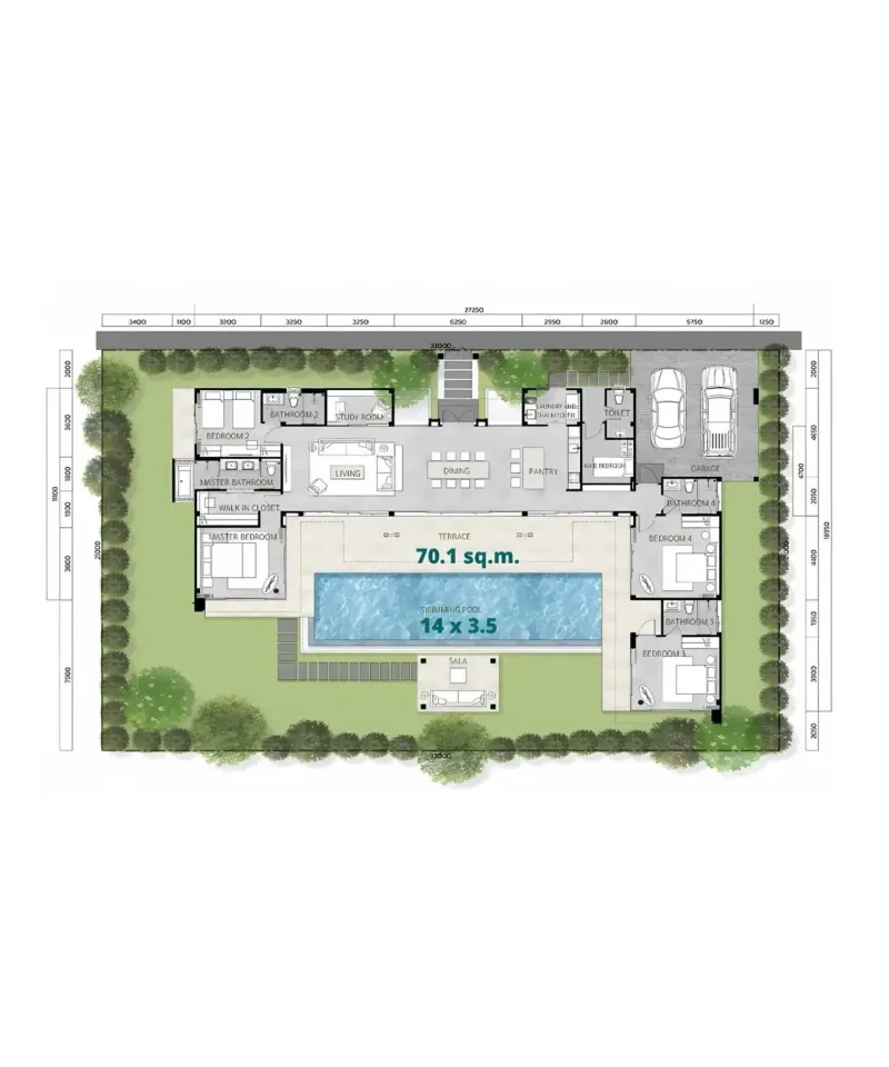 Вилла с 5 спальнями и частным бассейном в The Ozone Campus Villa, Пхукет