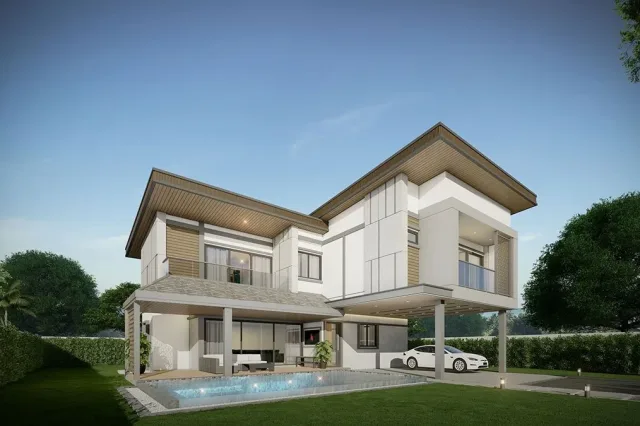 Вилла с 4 спальнями и частным бассейном в Zensiri Estate Jomtien