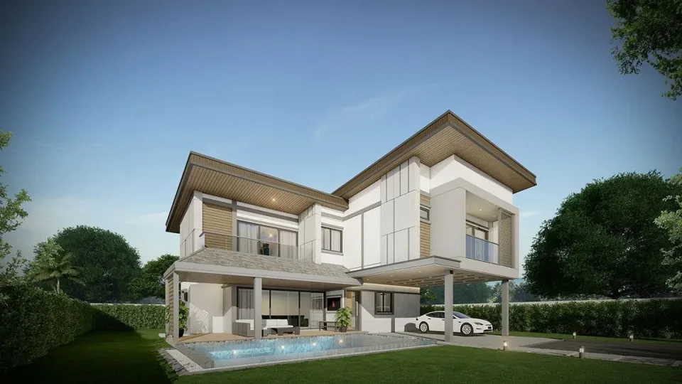 Вилла с 4 спальнями и частным бассейном в Zensiri Estate Jomtien