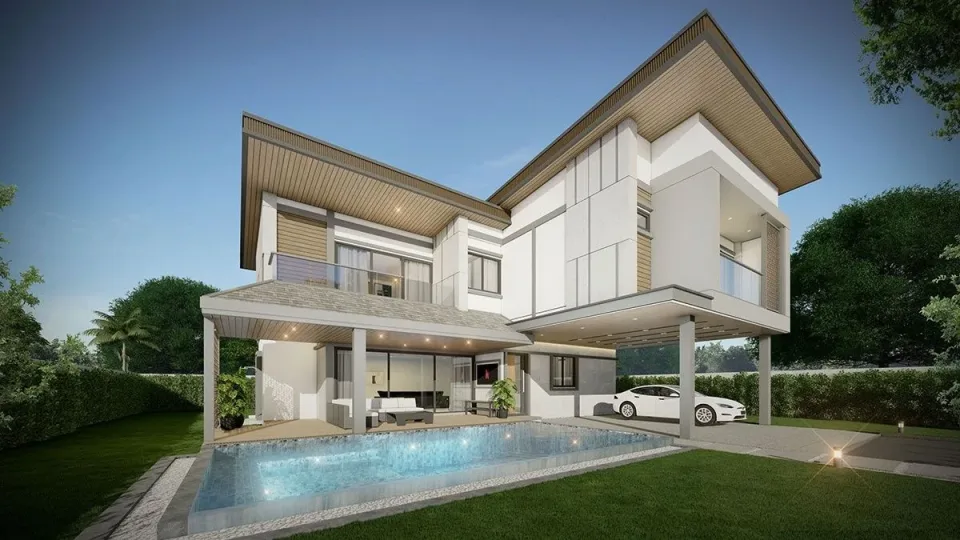 Вилла с 4 спальнями и частным бассейном в Zensiri Estate Jomtien