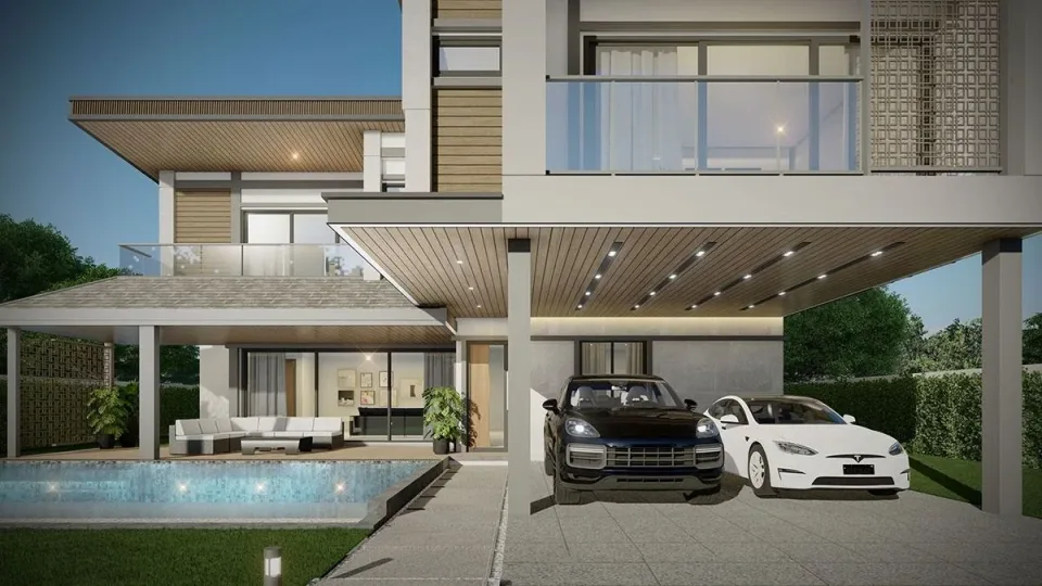 Вилла с 4 спальнями и частным бассейном в Zensiri Estate Jomtien