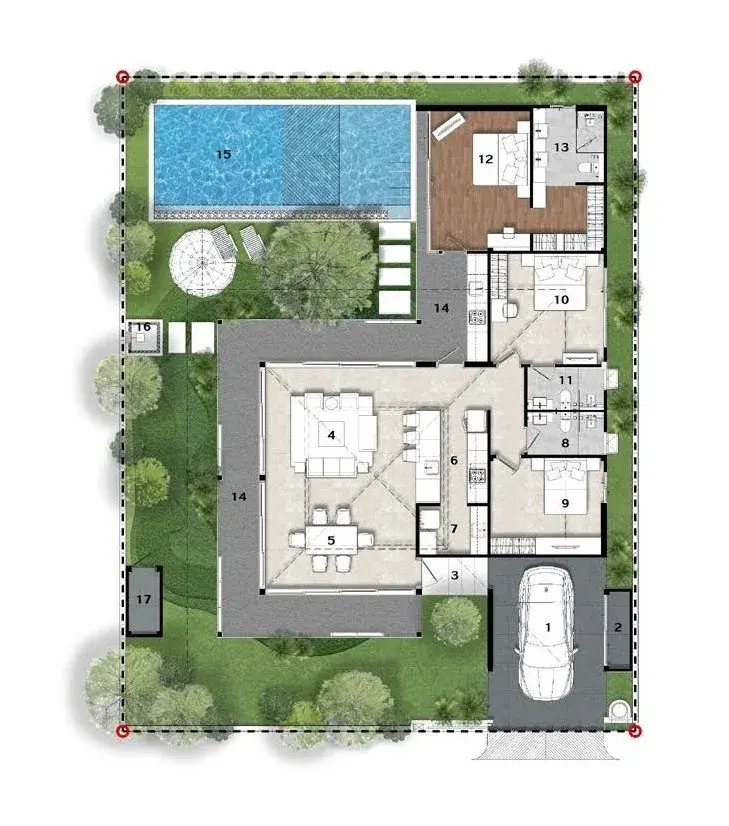 Вилла с 3 спальнями и частным бассейном в Villa Cerulean, Най Янг