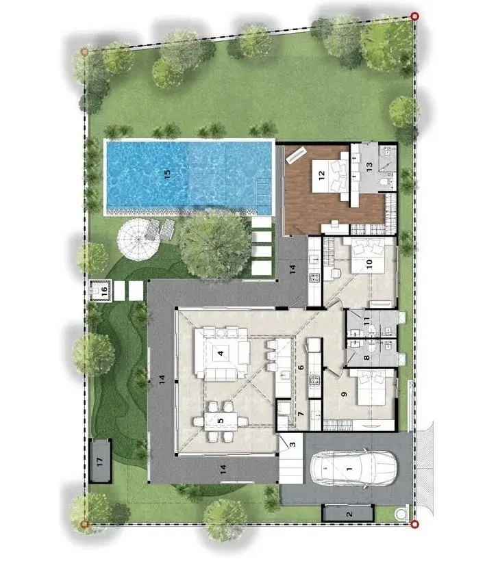 Вилла с 3 спальнями и частным бассейном в Villa Cerulean, Най Янг
