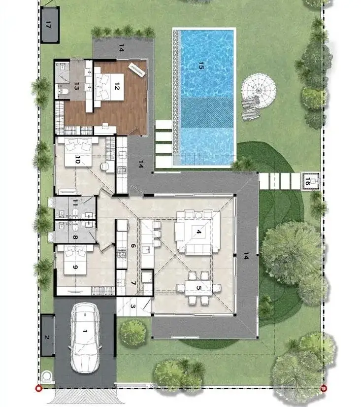 Вилла с 3 спальнями и частным бассейном в Villa Cerulean, Най Янг