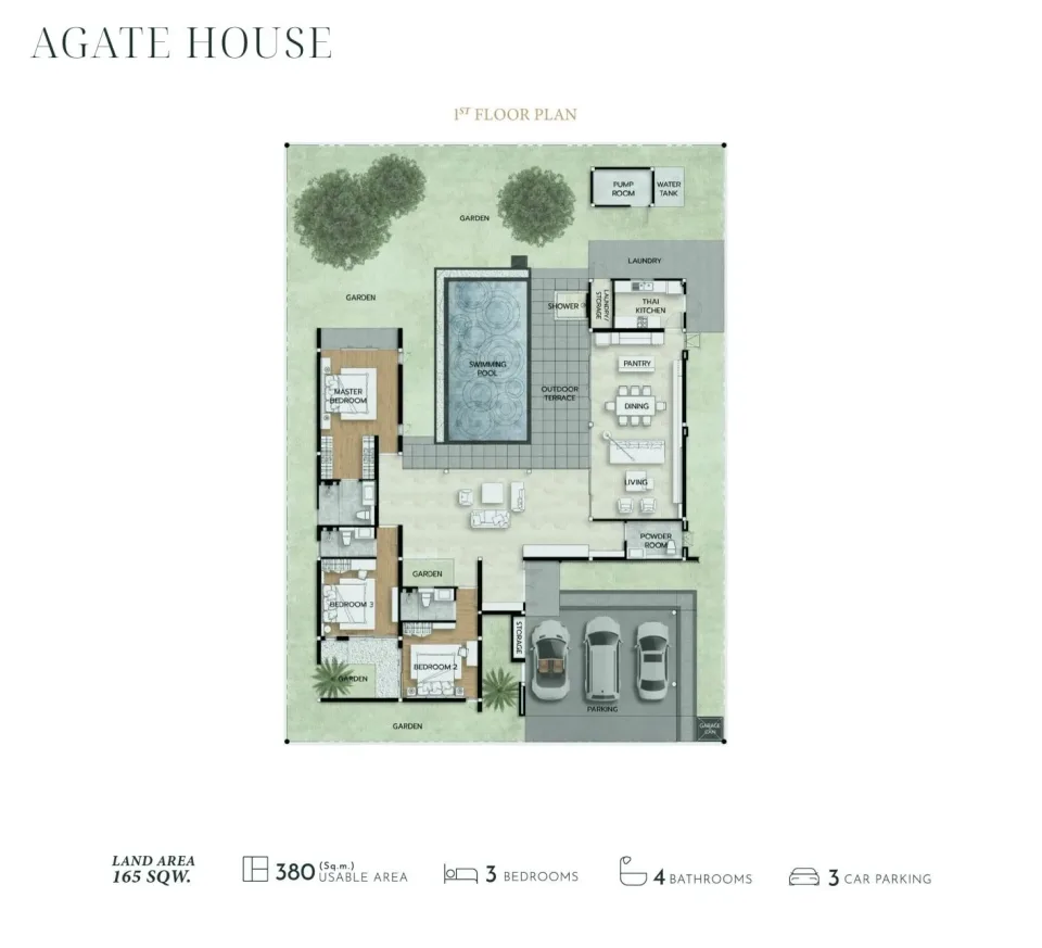 3-Bedroom Villa with Private Pool at The Prospect Villa Pattaya, Pattaya