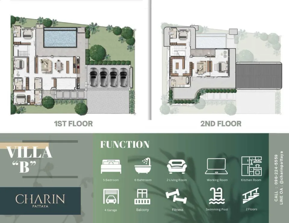 5-Bedroom Villa with Private Pool at Charin Pattaya, Pattaya