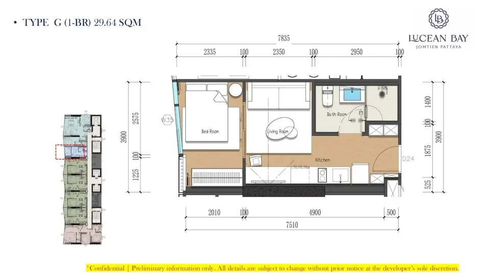 1-Bedroom Condo with Sea View at Lucean Bay Jomtien Pattaya Wellness Residences
