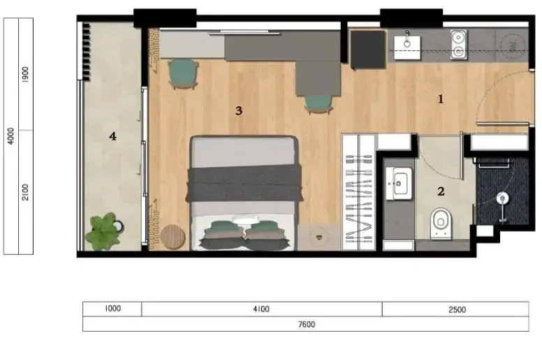 Studio at Layan Green Park Phase 1, Phuket