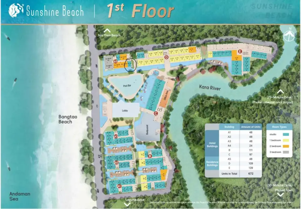 Студия с прямым выходом к бассейну в Sunshine Beach Resort & Residences, Пхукет