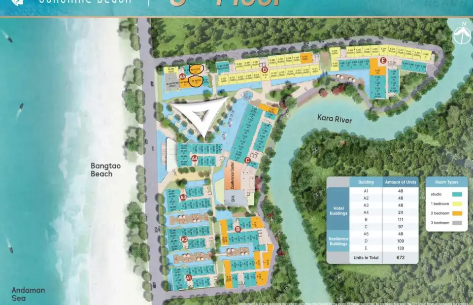 Квартира с 2 спальнями и прямым выходом к бассейну в Sunshine Beach Resort & Residences, Пхукет